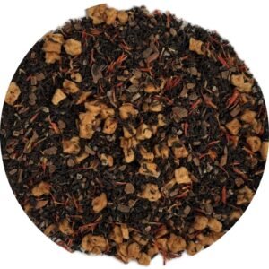 Ardor Do Sol black tea blend with Assam, dried apple, cinnamon, cardamom, and marigold petals.